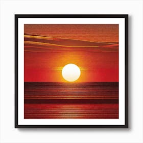Sunset Over The Ocean 30 Art Print