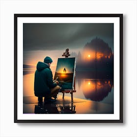 artiste peintre Art Print