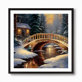 Christmas Bridge Art Print
