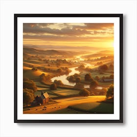 Sunset In The Countryside 1 Art Print