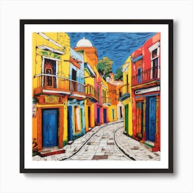 Colorful Street In Mexico City Art Print