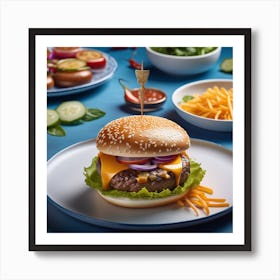 Hamburger On A Plate 110 Art Print