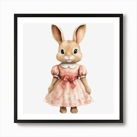 Bunny In Pink Dress 1 Art Print
