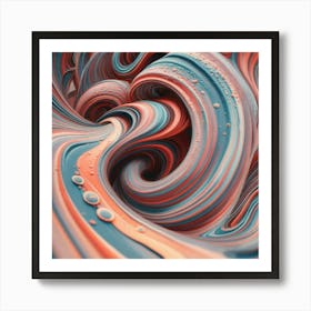 Close-up of colorful wave of tangled paint abstract art 6 Art Print