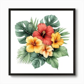 Hibiscus Flowers Art 3 Art Print