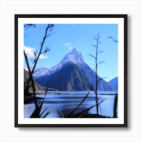 Milford Sound mountain Art Print