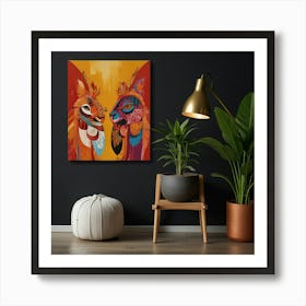 Two Llamas Art Print