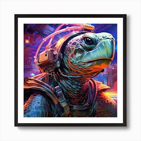 Turtle In Space Art Print