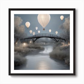 Infrared Sky Hot Air Balloons Landscape Art Print