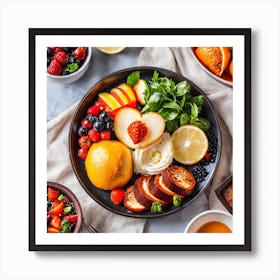 Fresh Fruit In Bowls Art Print