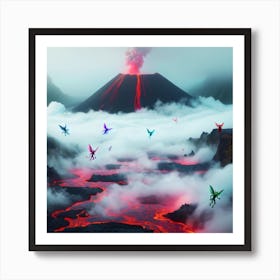 Lava Dragons Art Print