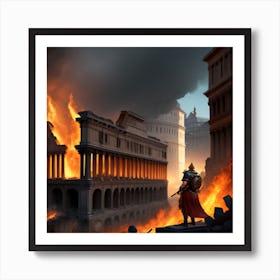Rome In Flames Art Print