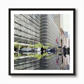 Reflection Of Buildings Art Print