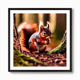 Red Squirrel In The Forest 2 Art Print