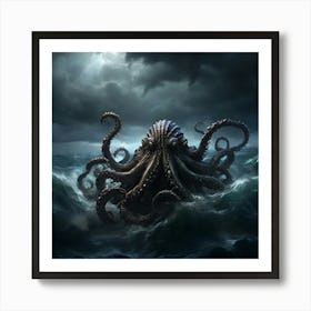 Octopus In The Ocean Art Print