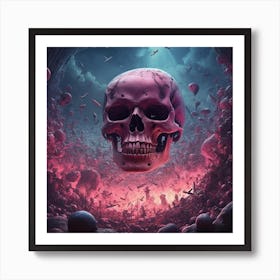 Skull In The Cave Art Print