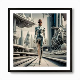 Futuristic Woman Art Print