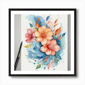 Watercolor Flower Painting Art Print