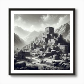 City In The Mountains Art Print