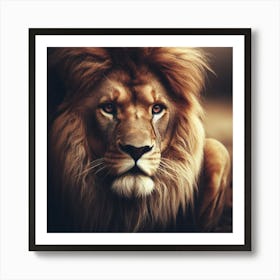 A powerful and majestic lion in its natural habitat1 Art Print
