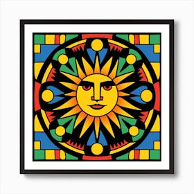 Retro Sunburst Art Print