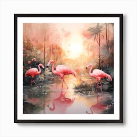 Impressionist Aviary: Riverside Rhapsody Art Print