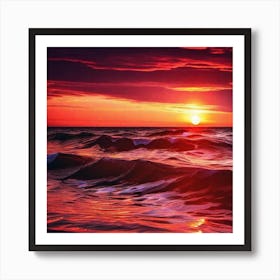 Sunset In The Ocean 10 Art Print