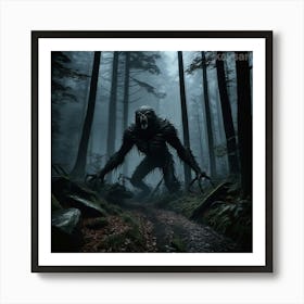 Werewolf In The Woods 1 Art Print