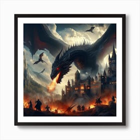 Big fire dragon Art Print