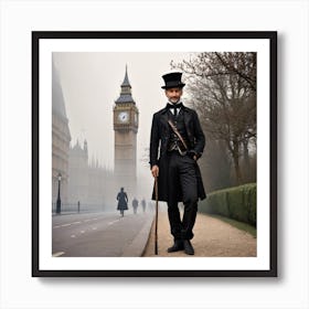 Man In Top Hat Art Print