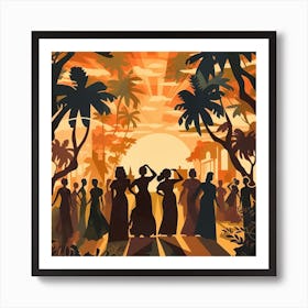 Samba Dancers Art Print