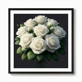 Bouquet Of White Roses 5 Art Print