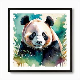 Cute Panda Bear Watercolor Painting Art Print