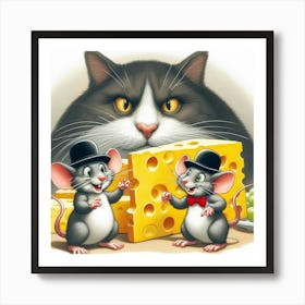 Mouse And Cheese Art Print
