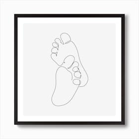 Baby feet Minimal Line Art Art Print