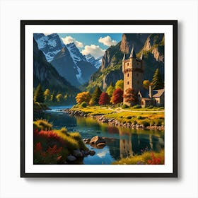 Castle In The Mountains Art Print