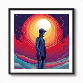 Man In Front Of The Sun Art Print
