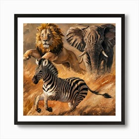 Majestic Trio in Impasto 2 Art Print