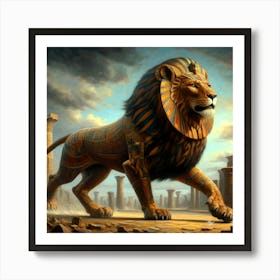 Giant Egyptian Warrior Lion 3 Art Print