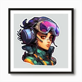 Anime Cyberpunk Female Pilot Art Print