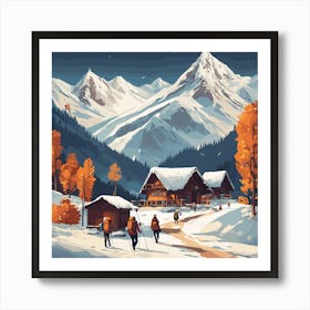 Winter Landscape Painting Art Print