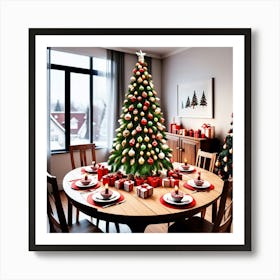Christmas Decorations On Table In Living Room (34) Art Print