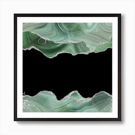 Sage & Silver Agate Texture 03 Art Print