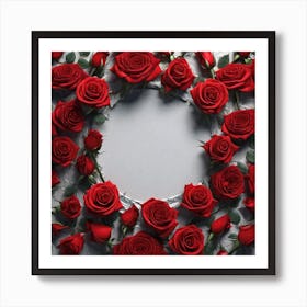 Red Roses In A Circle Art Print