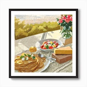 Lunch in Tuscany Poster