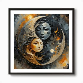 Moon And The Sun 2 Art Print