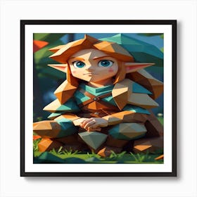 Elf Girl In The Forest Art Print