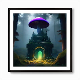 Mushroom In The Forest 5 Art Print