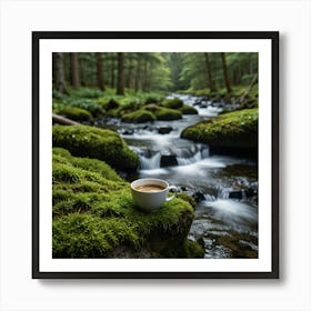 Cup Of Coffee In The Forest 8 Art Print