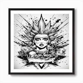 Girl With Tattoos Art Print